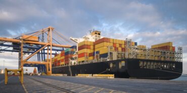 Container Ship in European Port