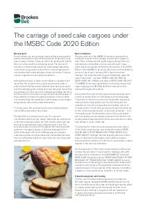 Seed cake cargoes - IMSBC Code 2020